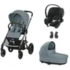 CYBEX - POUSSETTE TRIO Balios S Lux TPE Stormy Blue + Aton B2 Black + ...