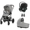 CYBEX - POUSSETTE TRIO Balios S Lux SLV Stone Grey + Aton B2 + Nacelle...
