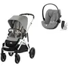 CYBEX - Poussette DUO Gazelle S SLV  + Cloud G Plus Stone Grey