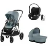 Poussette trio CYBEX Gazelle S TPE Stormy Blue avec nacelle et siège a...