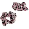 Chouchou léopard en velour x 2 rose