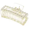 Pince Croco Rectangle à Perles transparent