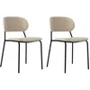 CAMIF Lot de 2 chaises tissu et bois pieds métal Sofia Bois / Métal / Tissus