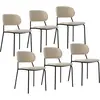 CAMIF Lot de 6 chaises tissu et bois pieds métal Sofia Bois / Métal / Tissus