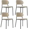 CAMIF Lot de 4 chaises tissu et bois pieds métal Sofia Bois / Métal / Tissus