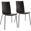 CAMIF Lot de 2 chaises en bois et métal Noir