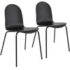 CAMIF Lot de 2 chaises en bois et métal Noir