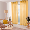 ED Enjoy Home Voilage uni ajouré à oeillets polyester jaune moutarde 140x240 cm