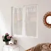 Home Maison Paire de petits voilages avec top à volant brodé (60x90 cm - Blanc)