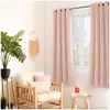 ENJOY HOME Rideau occultant fil noir avec 8 oellets - Vieux Rose - 140 x 180 cm