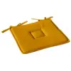 HOME MAISON Galette plate unie avec passepoil et nouettes - Moutarde - 40 x 40 cm