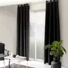 Home Maison Rideau uni occultant "natté" (140x240 cm - Noir)
