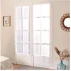 ED ENJOY HOME Paire de petits voilages droits finition passe tringle (90x220 cm - Blanc)