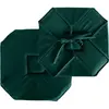 ED ENJOY HOME Galette de chaise plate unie à  rabats et nouettes - vert fonc - 40 x 40 cm