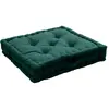 ENJOY HOME Coussin de sol uni en pur coton - vert fonc - 50 x 50 x 10 cm