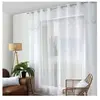 Enjoy Home Voilage 140x240cm motif brodé gris "Sara" - 140x240cm - Blanc