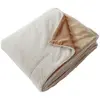 Enjoy Home Couverture effet fourrure flanelle beige 180x220cm