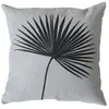 Coussin carré feuille de palmier Gris clair 40x40 cm