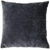 HOME MAISON Coussin déhoussable en velours Gris Foncé 40x40 cm