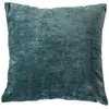 HOME MAISON Coussin déhoussable en velours Bleu Canard 40x40 cm