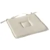 HOME MAISON Galette plate unie avec passepoil et nouettes - Ecru - 40 x 40 cm