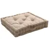 Enjoy Home Coussin de sol uni en pur coton - Naturel - 50 x 50 x 10 cm