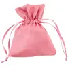 Sachet de 4 Bourses en satin, Fuchsia