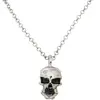 collier chaine tête de mort argent brillant - 11086