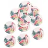 Sachet de 12 Confettis Flamant Rose ronds adhésifs en bois 2,8cm