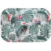 Grand plateau métal Feuilles tropicales 34 cm