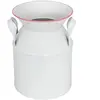 Pot à lait en métal BLANC & ROSE avec poignées 17,5 cm