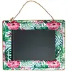 Ardoise métal Fleurs tropicales 30,5 x 24,5 cm à suspendre