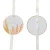 8 ÉTIQUETTES CARTON ROND ÉPIS DE BLÉ 5CM BLANC