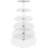 CHAKS 1 Support rond plexi transparent 6 niveaux 51.5cm REF/13365 Pour présentation mignardises, cupcakes...
