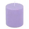 Bougie Pilier Cannelée 7x7,5cm Lilas