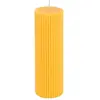 BOUGIE PILIER CIRE CANNELÉE 15X5CM 30H MOUTARDE
