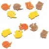 Sachet de 12 Animaux d'Automne bois/feutrine, à disperser 4cm