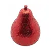 Petite Poire de Noël Rouge pailleté 8,5cm