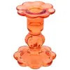 LOT de 12 Bougeoirs flambeaux FLEUR verre sur pied 10cm, Tangerine
