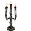 Chaks 13059, Candélabre lumineux 3 branches led 32cm Gris