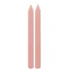 Set de 2 bougies Flambeau Cannelées 25cm, Rose Water