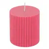 Chaks 13294-39, Bougie Pilier Cannelée 7x7,5cm Pink Lady