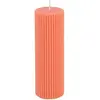 bougie pilier cire cannelée 15x5cm 30h tangerine - générique 13293-17