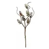 Tige naturelle avec mini pommes de pins enneigées 17cm