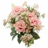 BOUQUET 9 ROSES ARTIFICIELLES 40.5CM VIEUX ROSE Rose, Fuchsia