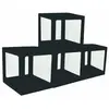 Chaks 11594-10, Lot de 4 Cubes en carton avec film plastique rigide 30x30x30cm, Noir
