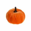 Mini Citrouille en velours diam. 7cm, Orange