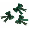 Set de 3 petits Noeuds Velours 12,7cm, Vert foncé