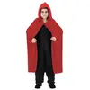 Cape capuche Vampire velours 120cm enfant, Rouge