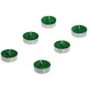 Set de 6 Bougies chauffe-plat paillettes, vert Jungle